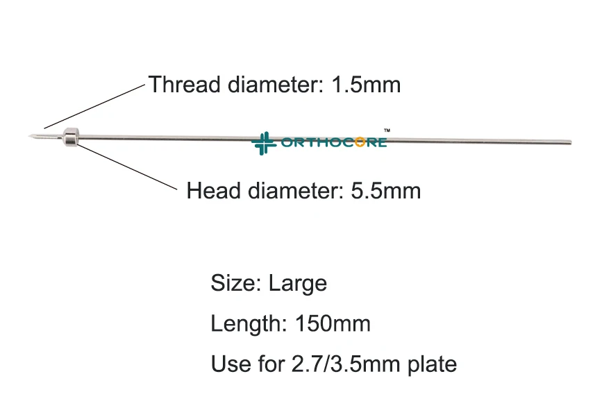 Temporary Reduction-Plate Holding Threaded Pins