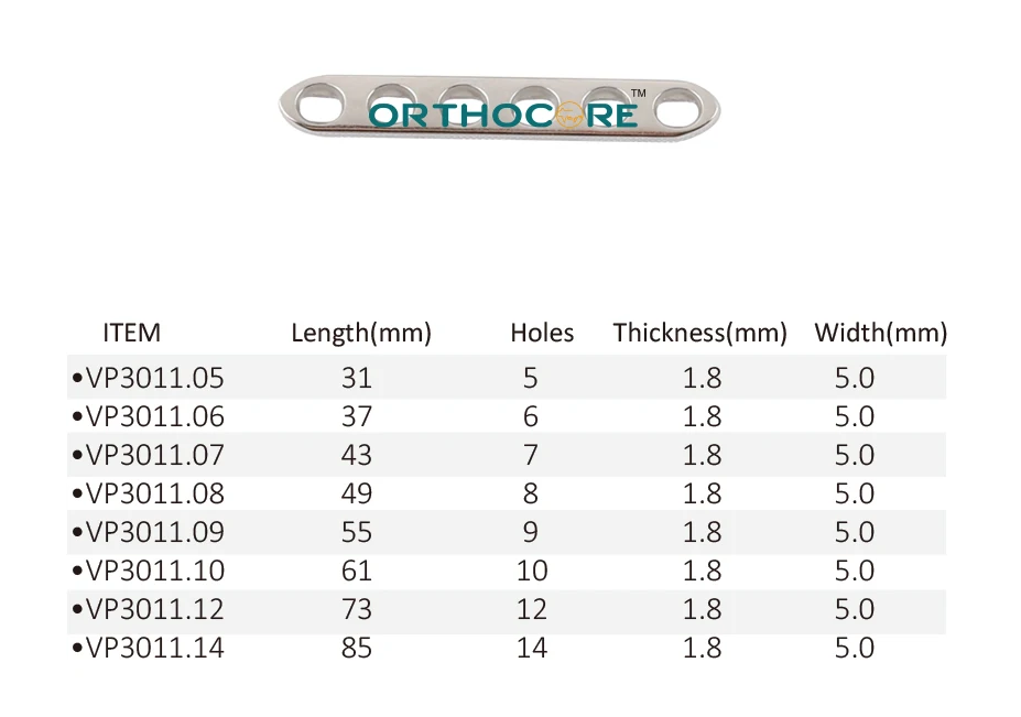 2.0mm/1.5mm LC-DCP Limited Contact Compression Plates