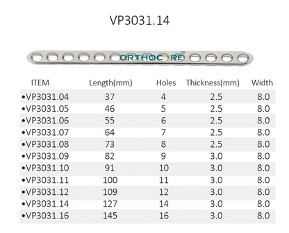 2.7mm LC-DCP Limited Contact Compression Plates