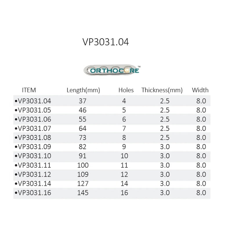 2.7mm LC-DCP Limited Contact Compression Plates