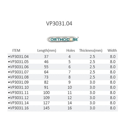 2.7mm LC-DCP Limited Contact Compression Plates