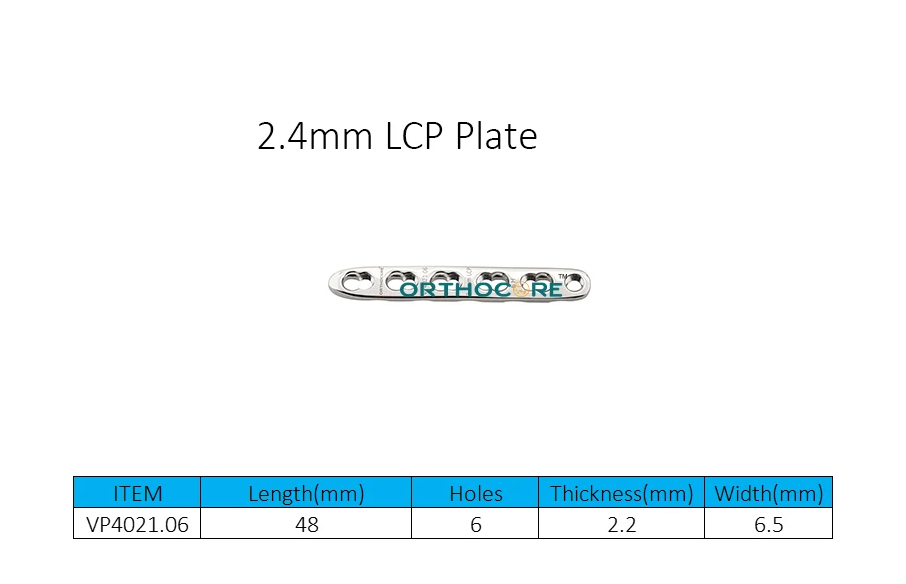 Placas de compresión con bloqueo de 2.4 mm