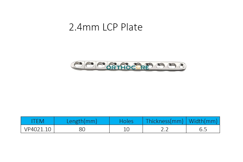 Placas de compresión con bloqueo de 2.4 mm