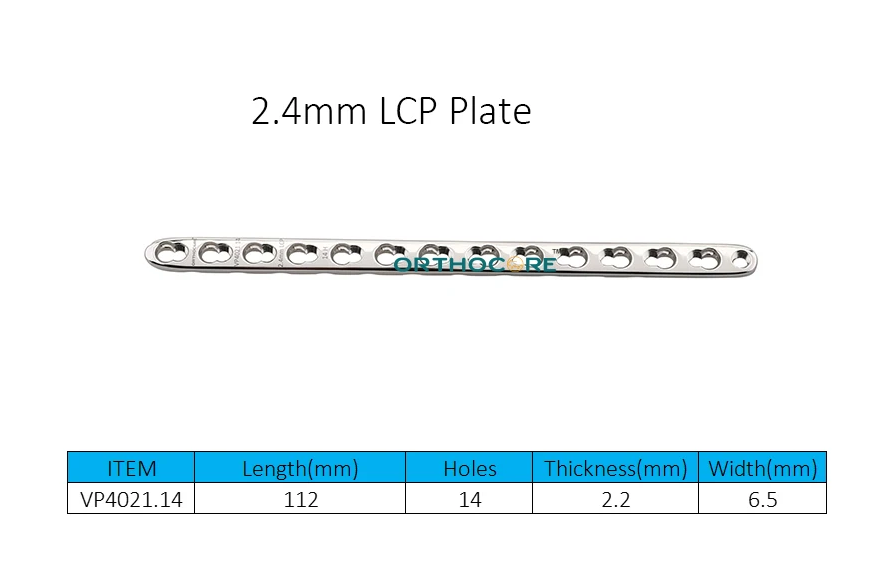 Placas de compresión con bloqueo de 2.4 mm