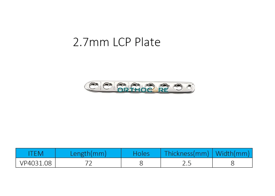 2.7mm Locking Compression Plates LCP