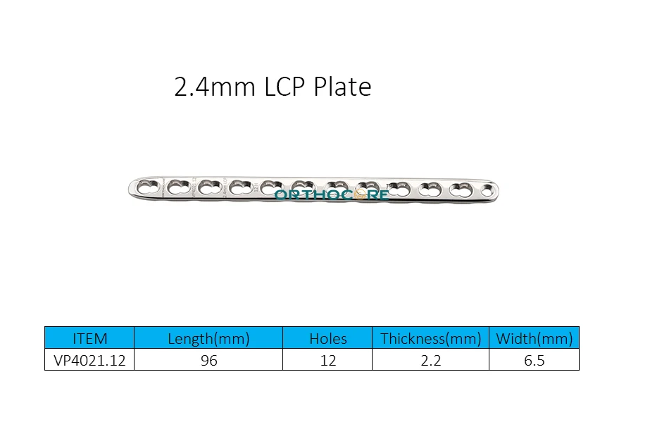 Placas de compresión con bloqueo de 2.4 mm