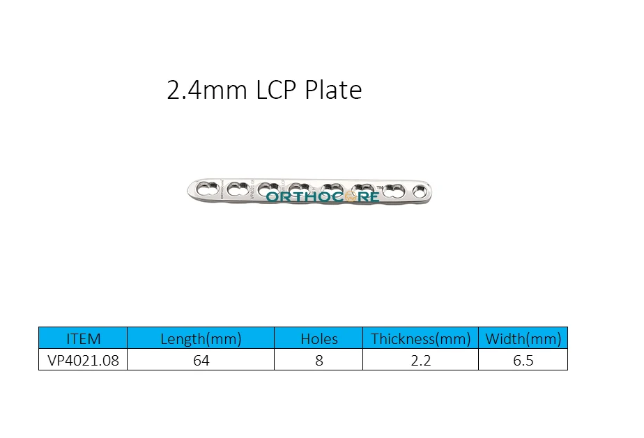 Placas de compresión con bloqueo de 2.4 mm