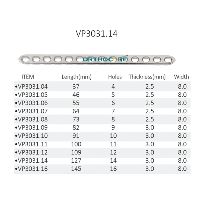 2.7mm LC-DCP Limited Contact Compression Plates