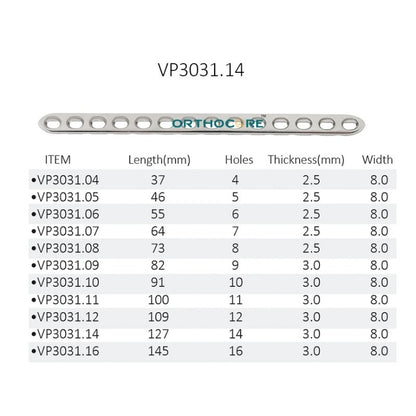 2.7mm LC-DCP Limited Contact Compression Plates