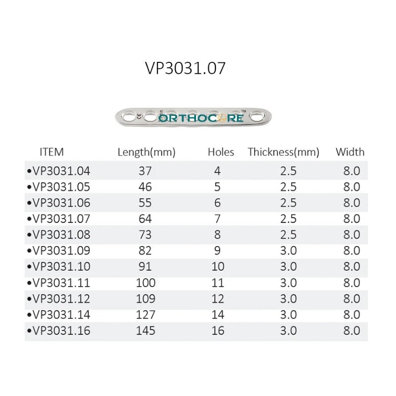 2.7mm LC-DCP Limited Contact Compression Plates