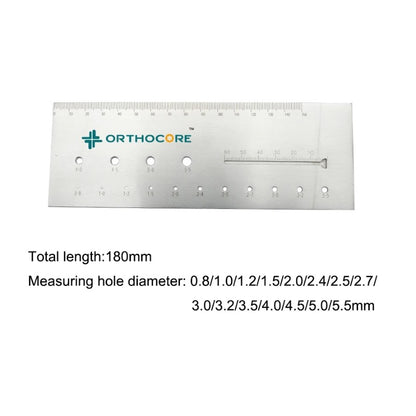 Surgical Measuring Ruler With Gauge Holes