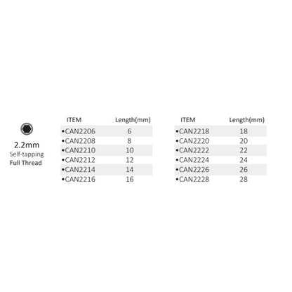 AO 2.2mm Cancellous Screws Full Thread